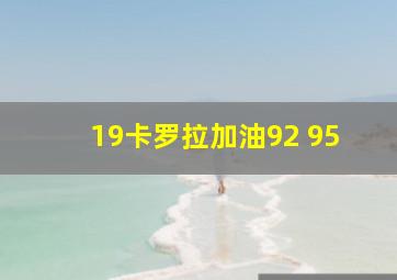 19卡罗拉加油92 95